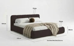 Designer Polsterbett Avelo in Bouclé mit Stauraum