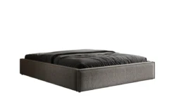 Designer Polsterbett Base mit Stauraum ohne Headboard in Strukturstoff