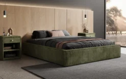 Designer Polsterbett Base mit Stauraum ohne Headboard in Cord