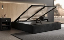 Designer Polsterbett Base mit Stauraum ohne Headboard in Cord