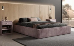 Designer Polsterbett Base mit Stauraum ohne Headboard in Cord