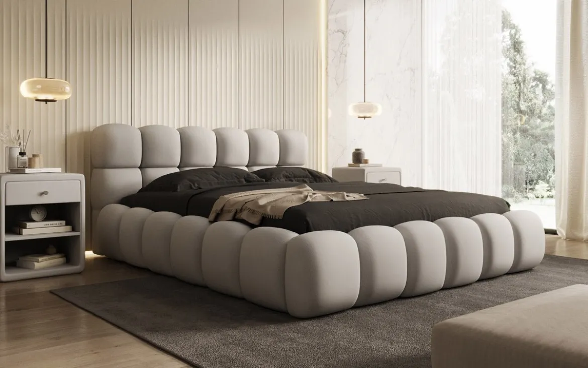 Designer Polsterbett Boston Stoff mit Stauraum