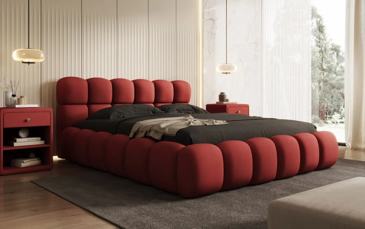 Designer Polsterbett Boston Stoff mit Stauraum
