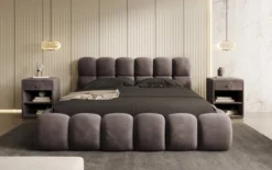 Designer Polsterbett Boston Samt mit Stauraum