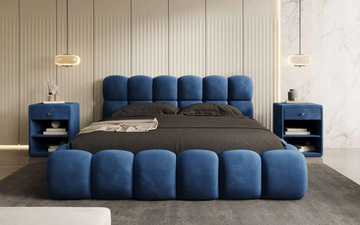 Designer Polsterbett Boston Samt mit Stauraum