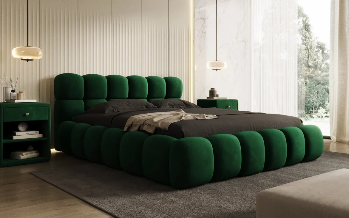 Designer Polsterbett Boston Samt mit Stauraum