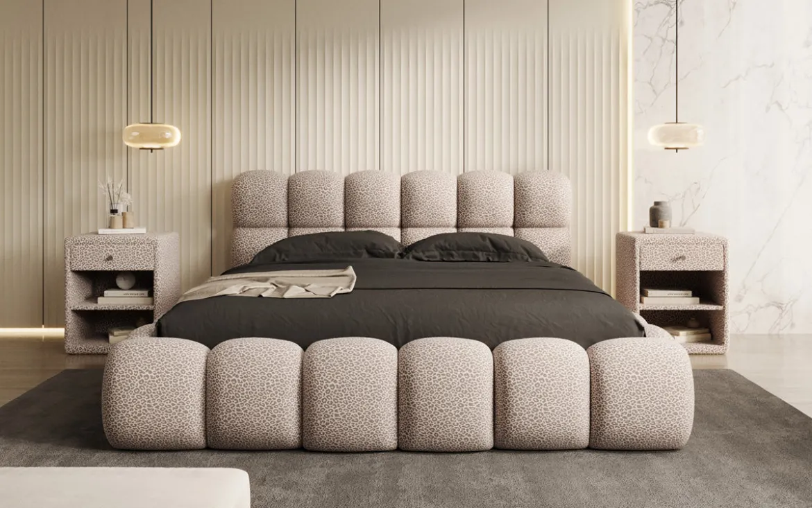 Designer Polsterbett Boston Wild Edition mit Stauraum