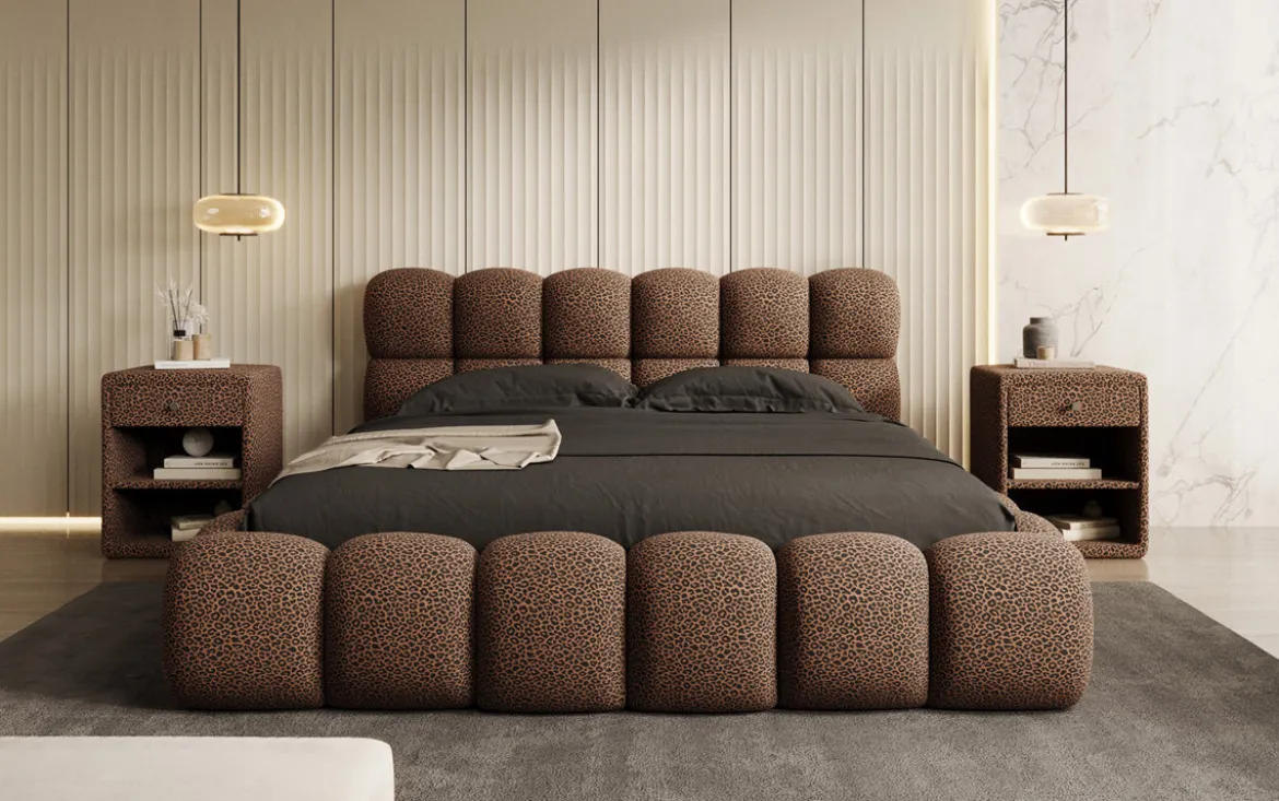 Designer Polsterbett Boston Wild Edition mit Stauraum