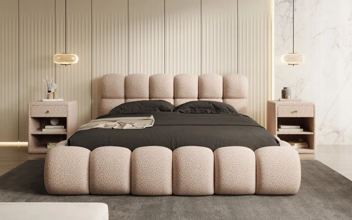 Designer Polsterbett Boston Wild Edition mit Stauraum