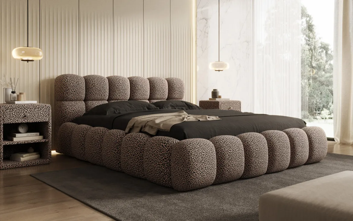 Designer Polsterbett Boston Wild Edition mit Stauraum