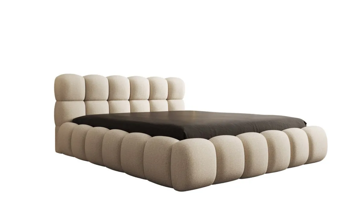 Designer Polsterbett Boston Bouclé mit Stauraum