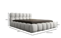 Designer Polsterbett Boston Bouclé mit Stauraum