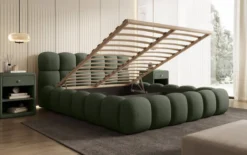 Designer Polsterbett Boston Bouclé mit Stauraum