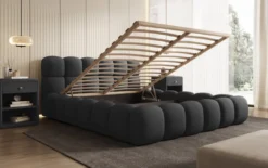 Designer Polsterbett Boston Bouclé mit Stauraum