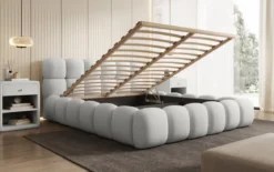 Designer Polsterbett Boston Bouclé mit Stauraum