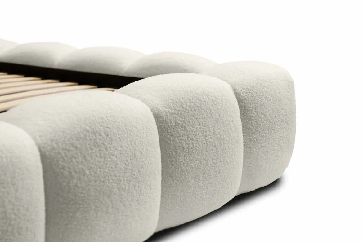 Designer Polsterbett Boston Bouclé mit Stauraum