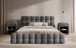Designer Polsterbett Calimo in Cord mit Stauraum