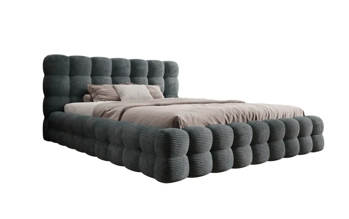 Designer Polsterbett Calimo in Cord mit Stauraum
