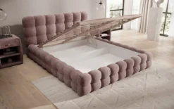 Designer Polsterbett Calimo in Cord mit Stauraum