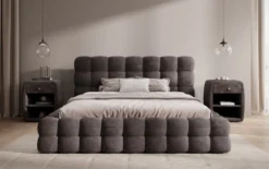 Designer Polsterbett Calimo in Cord mit Stauraum