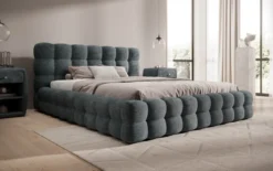 Designer Polsterbett Calimo in Cord mit Stauraum