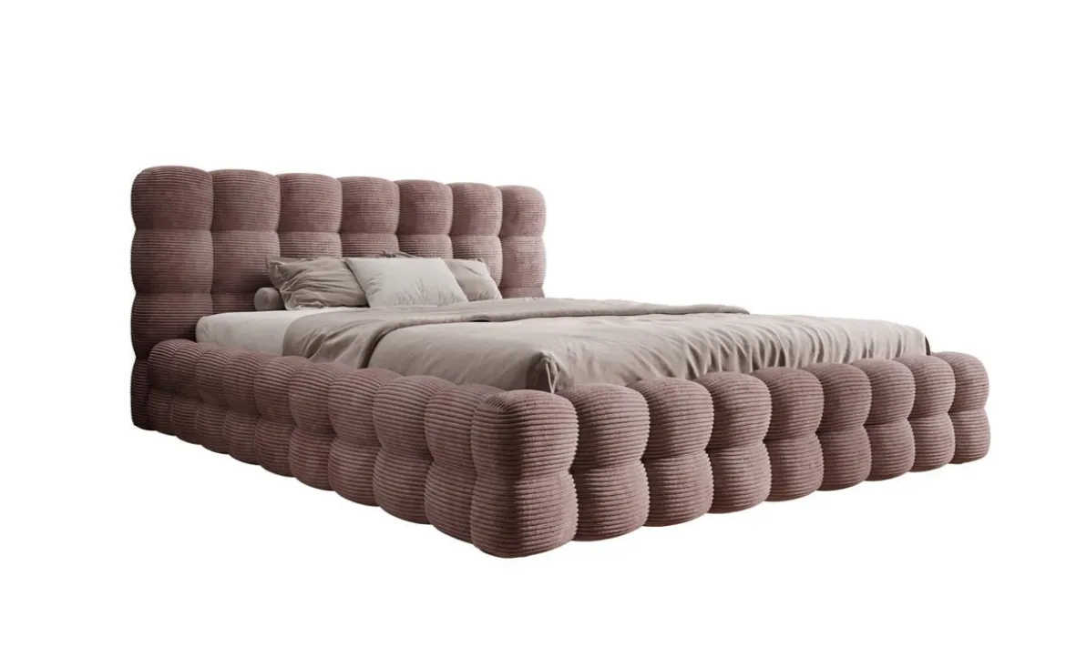 Designer Polsterbett Calimo in Cord mit Stauraum