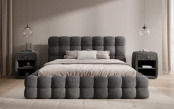 Designer Polsterbett Calimo in Cord mit Stauraum