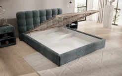 Designer Polsterbett Calivo in Cord mit Stauraum
