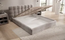 Designer Polsterbett Calivo in Cord mit Stauraum