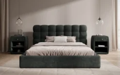 Designer Polsterbett Calivo in Cord mit Stauraum