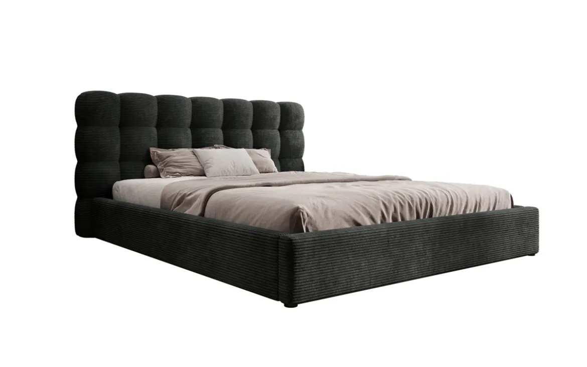 Designer Polsterbett Calivo in Cord mit Stauraum
