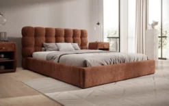 Designer Polsterbett Calivo in Cord mit Stauraum