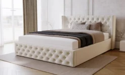 Designer Polsterbett Celestia in Samt mit Stauraum
