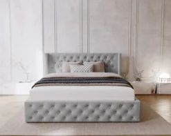 Designer Polsterbett Celestia in Samt mit Stauraum