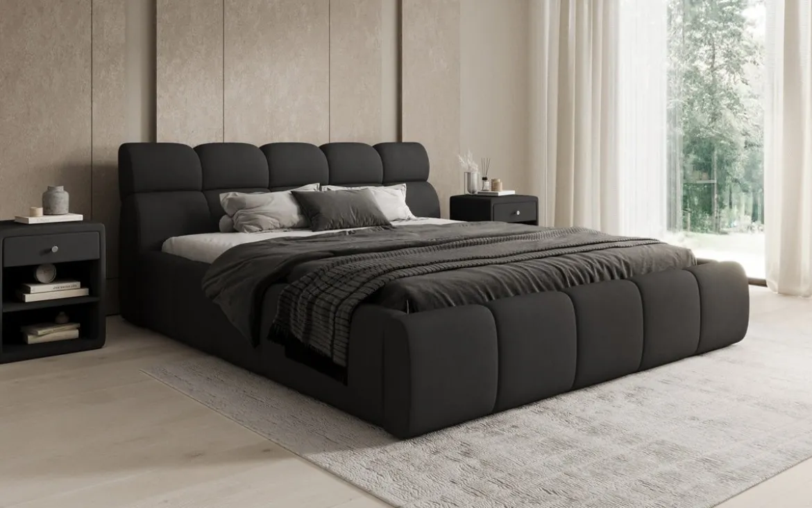 Designer Polsterbett Dallas Stoff mit Stauraum
