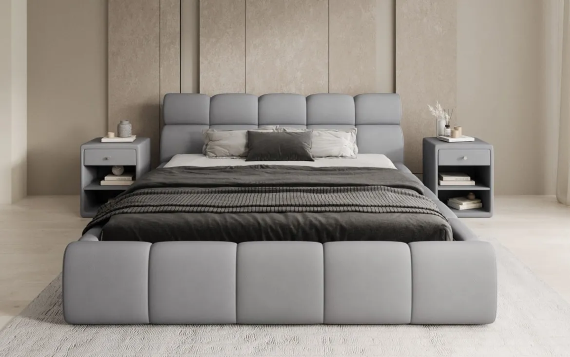 Designer Polsterbett Dallas Stoff mit Stauraum