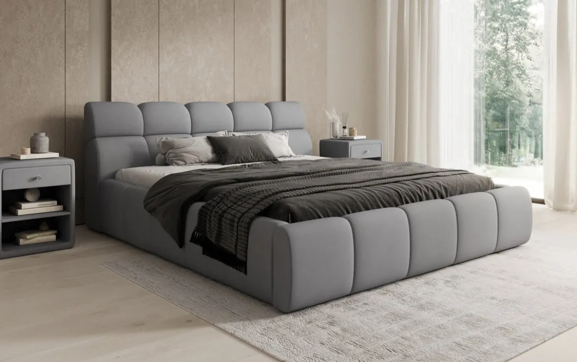 Designer Polsterbett Dallas Stoff mit Stauraum