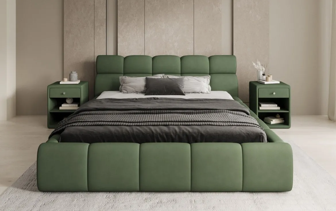 Designer Polsterbett Dallas Stoff mit Stauraum