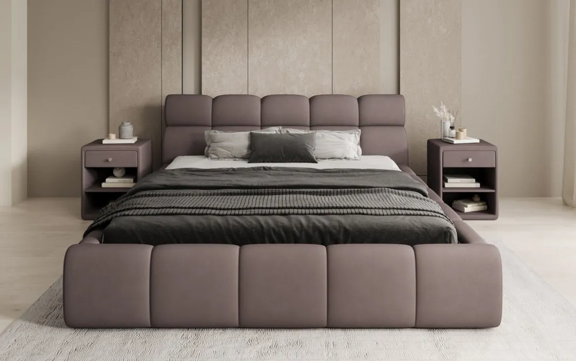 Designer Polsterbett Dallas Stoff mit Stauraum