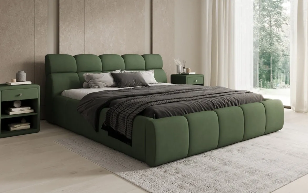 Designer Polsterbett Dallas Stoff mit Stauraum