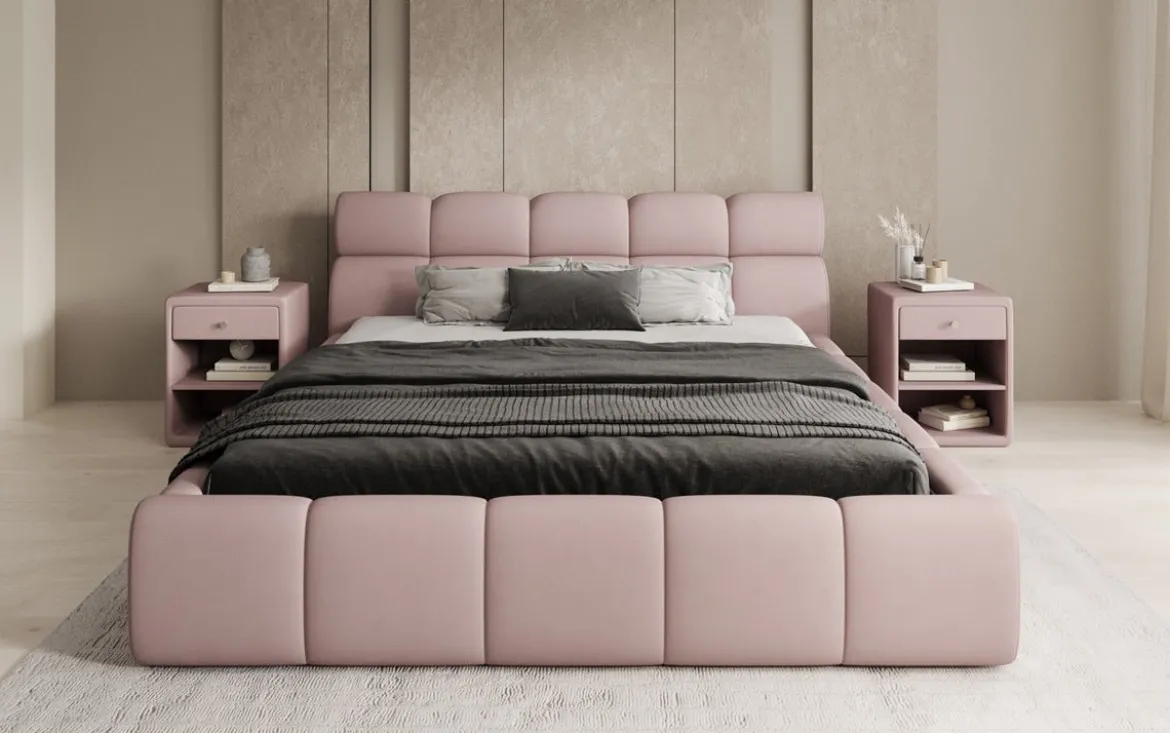 Designer Polsterbett Dallas Stoff mit Stauraum