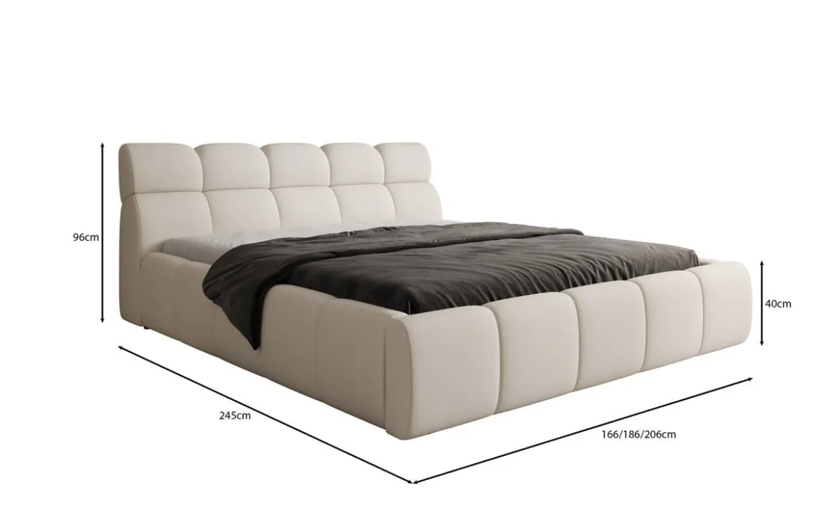 Designer Polsterbett Dallas Stoff mit Stauraum