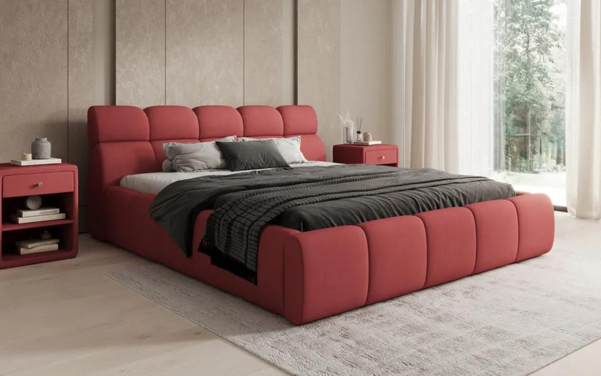 Designer Polsterbett Dallas Stoff mit Stauraum