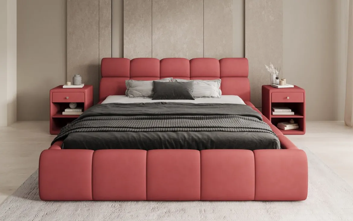 Designer Polsterbett Dallas Stoff mit Stauraum