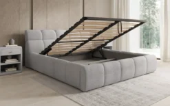 Designer Polsterbett Dallas Bouclé mit Stauraum