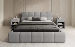 Designer Polsterbett Dallas Bouclé mit Stauraum