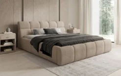 Designer Polsterbett Dallas Bouclé mit Stauraum