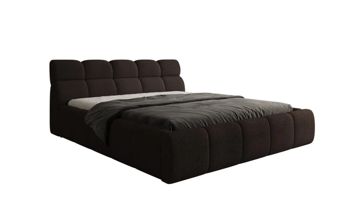 Designer Polsterbett Dallas Bouclé mit Stauraum