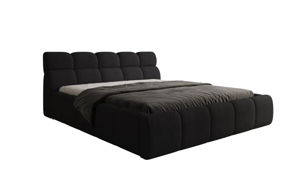 Designer Polsterbett Dallas Bouclé mit Stauraum