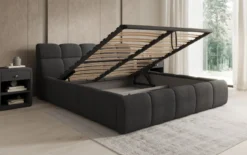 Designer Polsterbett Dallas Bouclé mit Stauraum